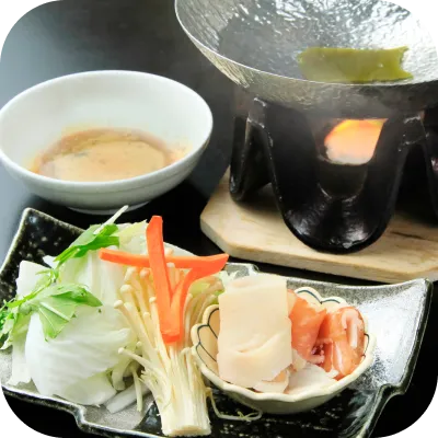 地元名産「千代幻豚」のしゃぶしゃぶ